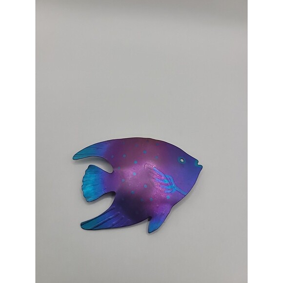 Vintage Brooch Pin Fish Purple Blue Ocean  School Jewelry Costume - Picture 2 of 16